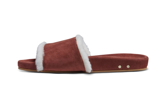 Beek Gallito Shearling Slide Sandal Fig