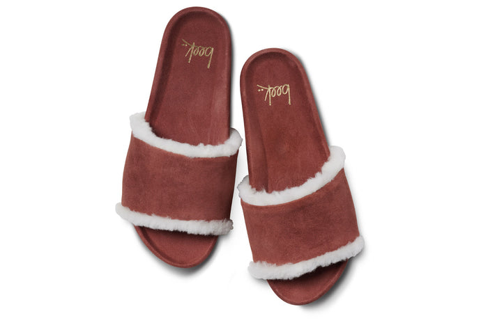 Beek Gallito Shearling Slide Sandal Fig