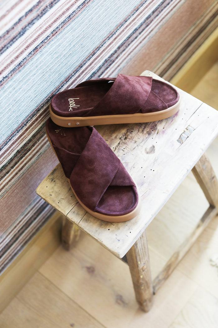 Beek Hen Leather Platform Sandal Plum