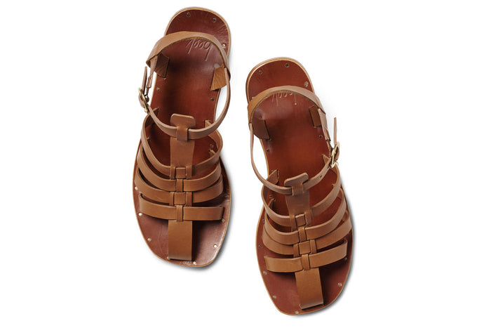 Beek Heron Leather Block Heel Sandal Tan