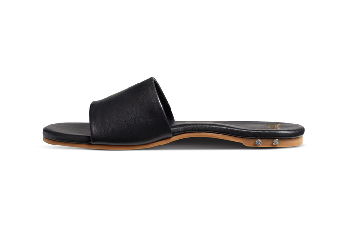 Beek Honeybird Leather Slide Sandal Black