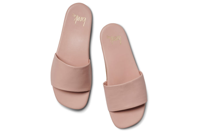 Beek Honeybird Leather Slide Sandal Blush