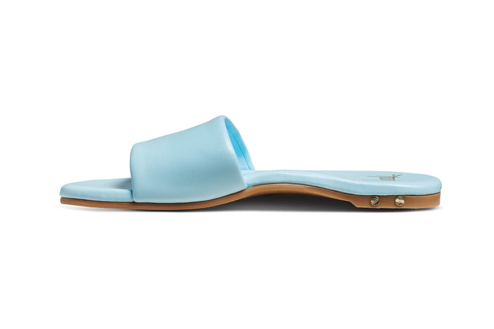 Beek Honeybird Leather Slide Sandal Sky