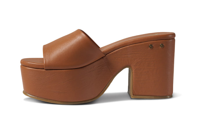 Beek Ibis Platform Heeled Sandal Tan