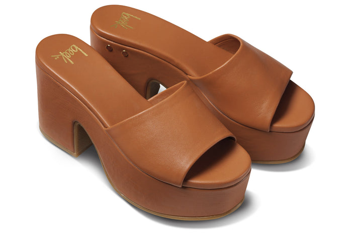 beek Ibis Platform Heeled Sandal Tan