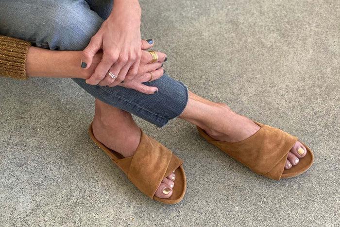 Beek Kea Suede Slide Sandal Caramel