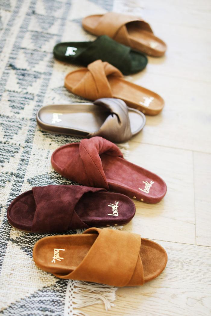 Beek Kea Suede Slide Sandal Caramel
