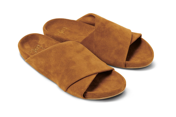 beek Kea Suede Slide Sandal Caramel