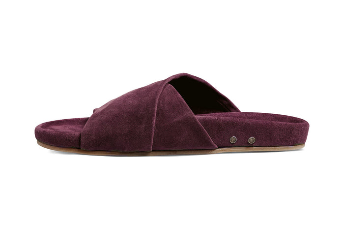 Beek Kea Suede Slide Sandal Plum