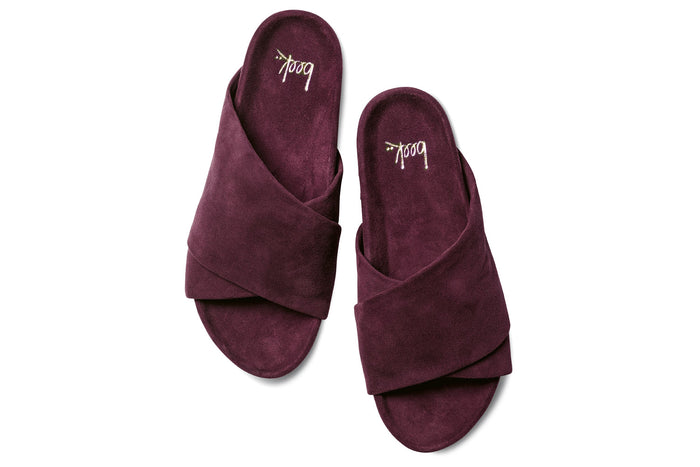 Beek Kea Suede Slide Sandal Plum