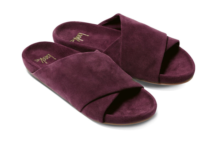 beek Kea Suede Slide Sandal Plum