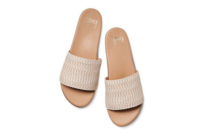 Beek Marshbird Leather Slide Sandal Beach