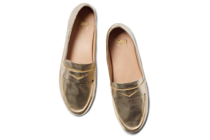 Beek Moorhen Leather Loafer Gold