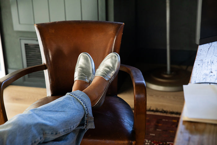 Beek Moorhen Leather Loafer Silver