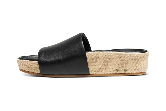 Beek Pelican Jute Platform Sandal Black