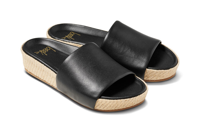 beek Pelican Jute Platform Sandal Black