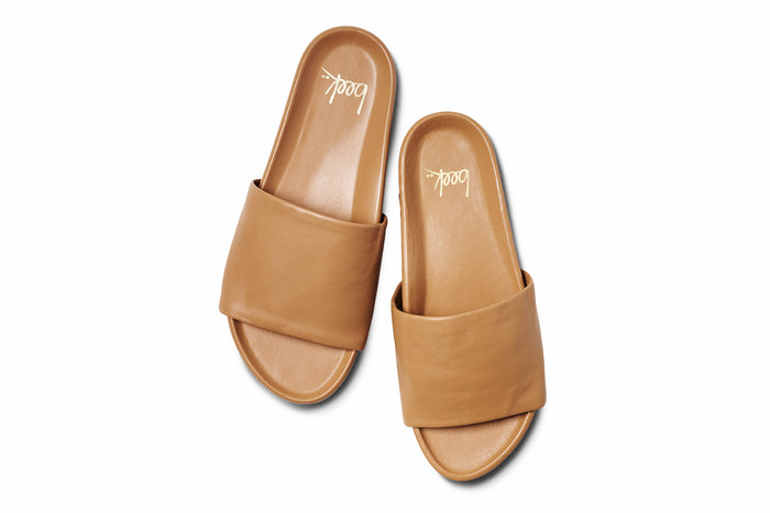 Beek Pelican Leather Platform Sandal Honey