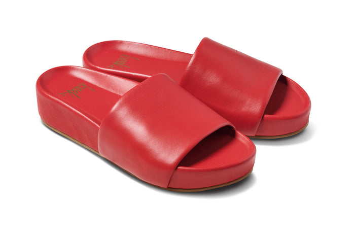 beek Pelican Leather Platform Sandal Lipstick