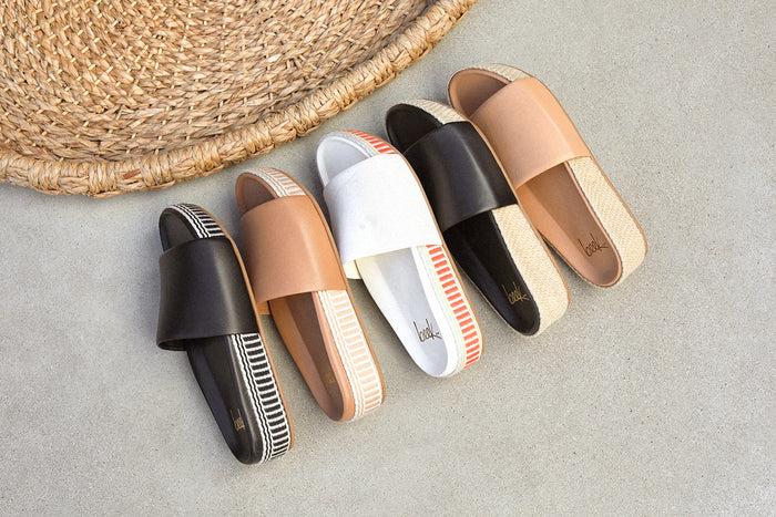 Beek Pelican Textile Leather Platform Sandal Honey