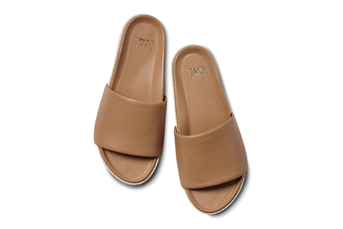 Beek Pelican Textile Leather Platform Sandal Honey