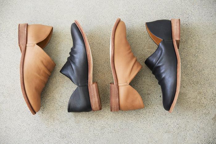 Beek Puffin Leather Booties Saddle