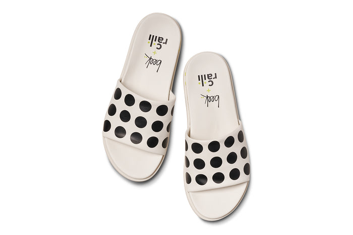 Beek Railibird Leather Slide Sandal Dot