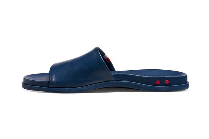 Beek Railibird Leather Slide Sandal Stripe