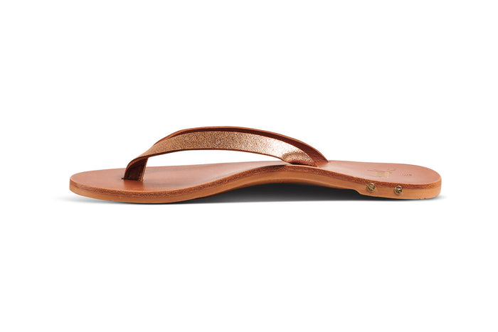Beek Seabird Leather Thong Sandal Peony/Tan