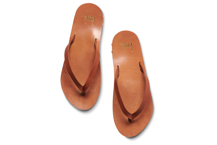 Beek Seabird Leather Thong Sandal Tan/Tan