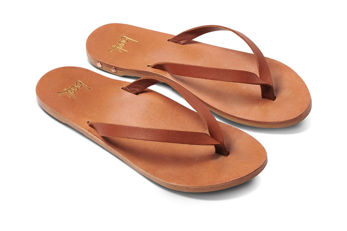 beek Seabird Leather Thong Sandal Tan/Tan