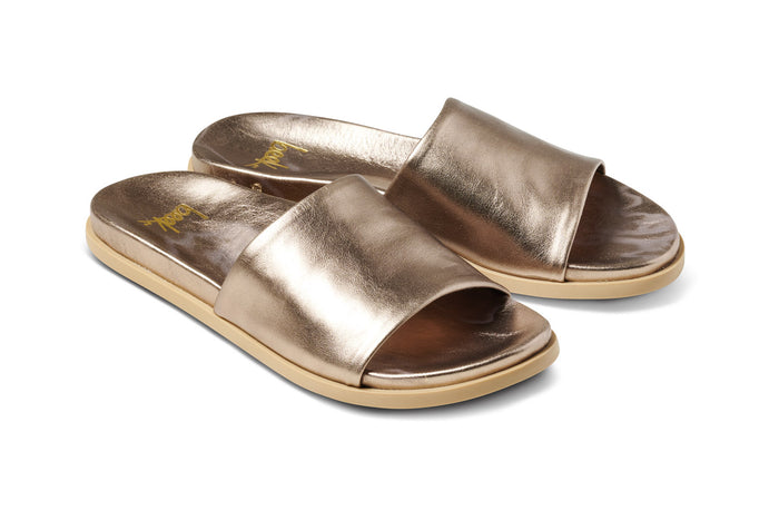 beek Starling Leather Slide Sandal Bronze