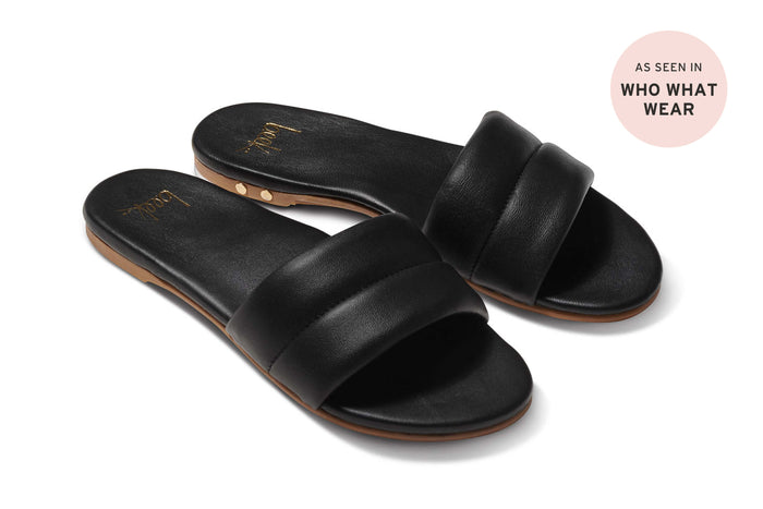 beek Sugarbird Leather Slide Sandal Black