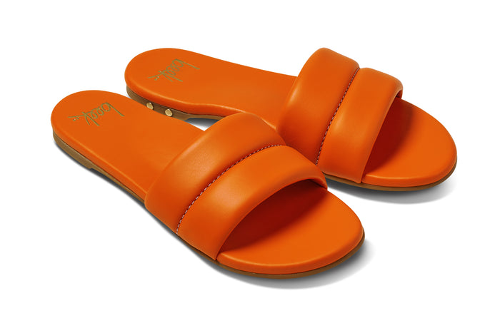 beek Sugarbird Leather Slide Sandal Flame