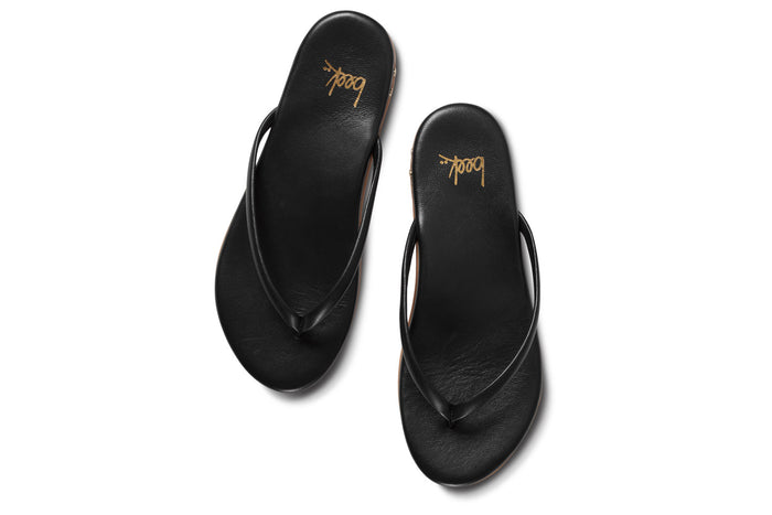Beek Sunbeam Leather Flip Flop Sandal Black