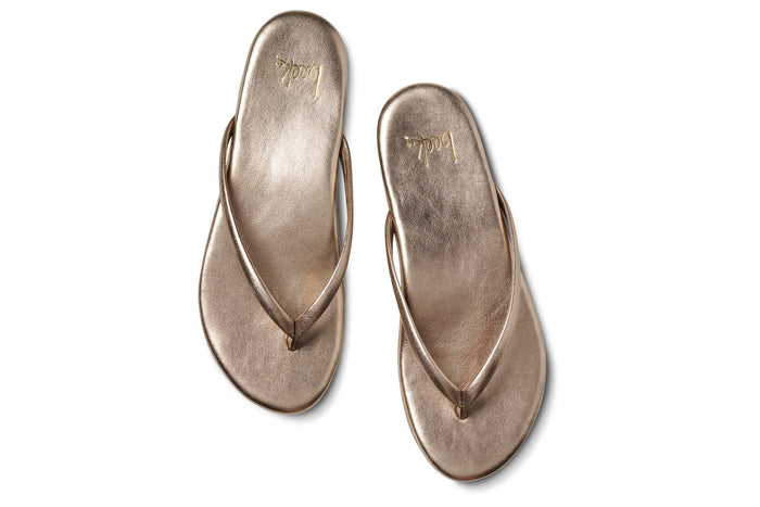 Beek Sunbeam Leather Flip Flop Sandal Bronze
