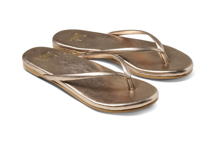 beek Sunbeam Leather Flip Flop Sandal Bronze