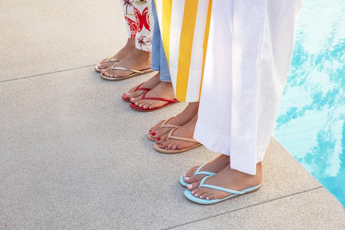 Beek Sunbeam Leather Flip Flop Sandal Lipstick