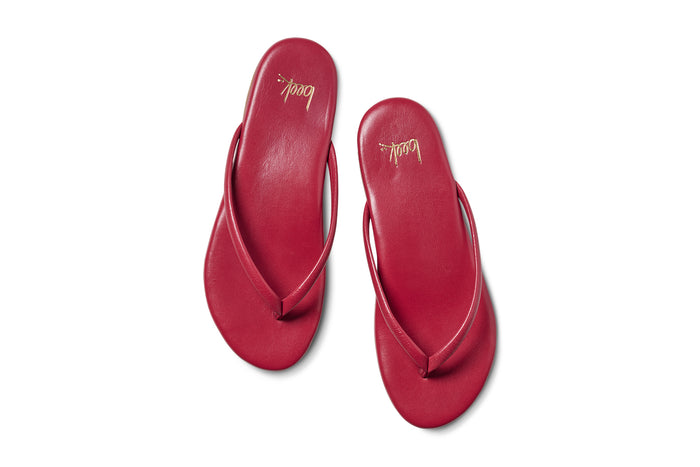 Beek Sunbeam Leather Flip Flop Sandal Lipstick