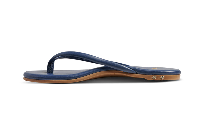 Beek Sunbeam Leather Flip Flop Sandal Navy