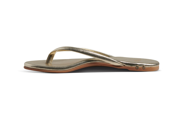Beek Sunbeam Leather Flip Flop Sandal Platinum