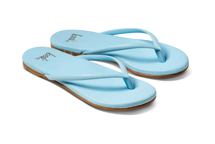 beek Sunbeam Leather Flip Flop Sandal Sky