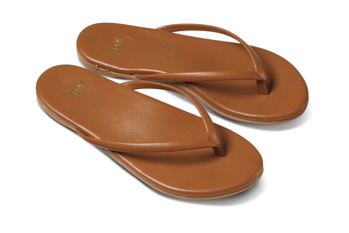 beek Sunbeam Leather Flip Flop Sandal Tan