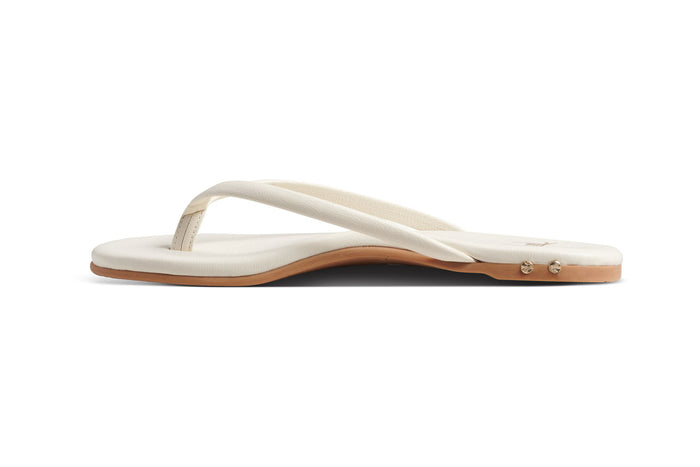 Beek Sunbeam Leather Flip Flop Sandal Vanilla