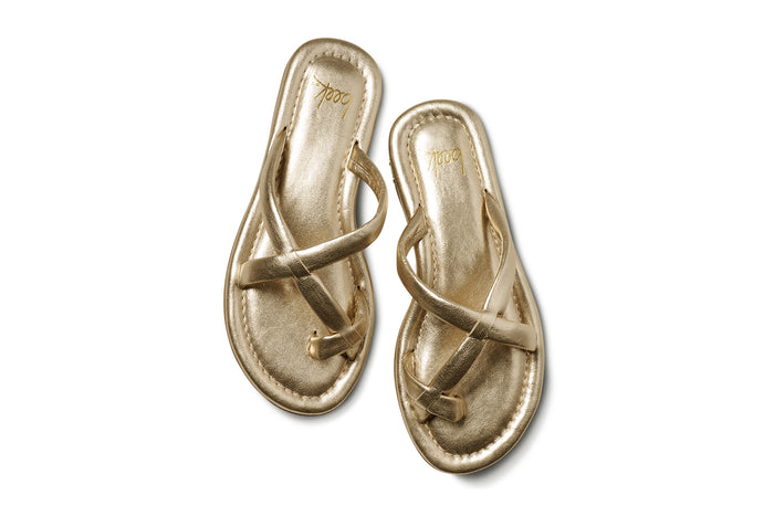 Beek Sungem Leather Slide Sandal Gold