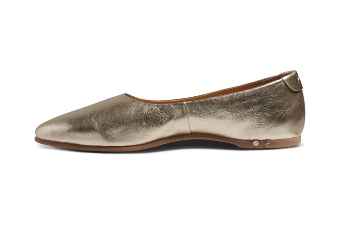 Beek Swiftlet Leather Ballet Slipper Gold