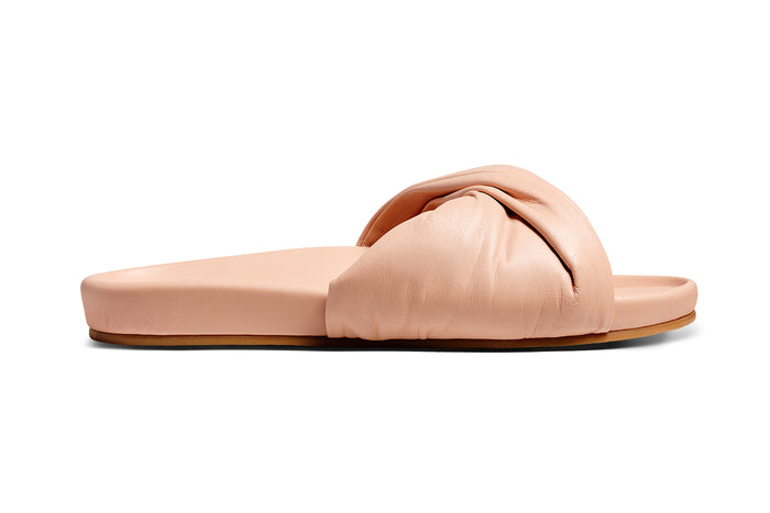 Beek Tesia Leather Slide Sandal Blush