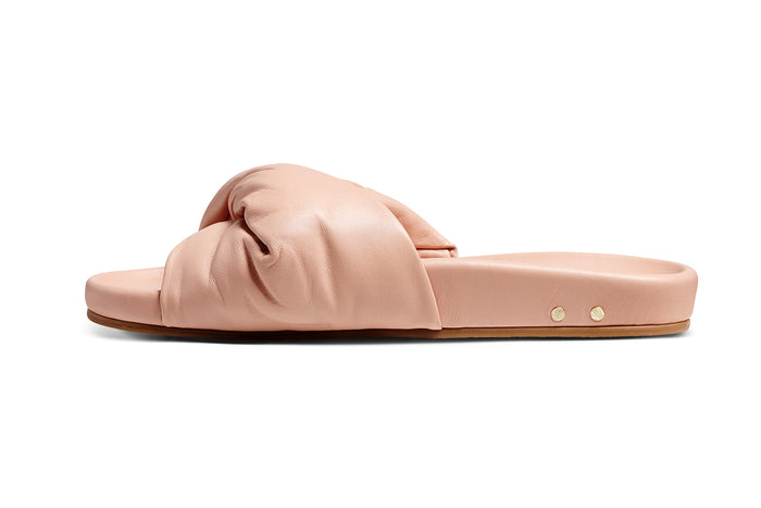 Beek Tesia Leather Slide Sandal Blush
