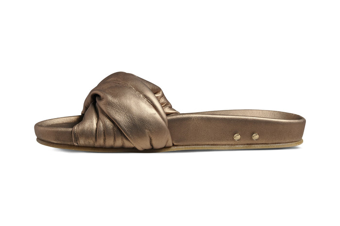 Beek Tesia Leather Slide Sandal Mocha