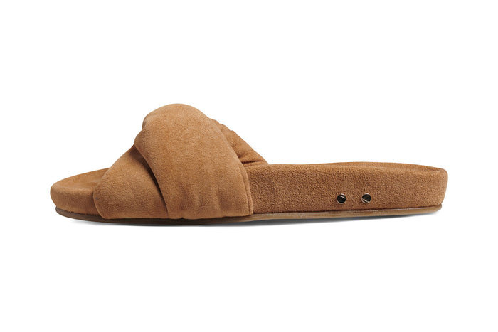 Beek Tesia Suede Slide Sandal Almond