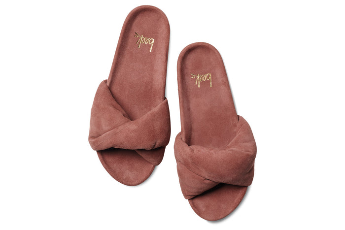 Beek Tesia Suede Slide Sandal Fig